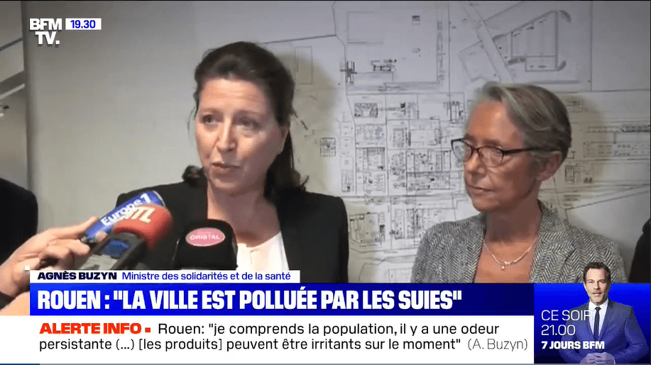 36 heures plus tard : « La ville de Rouen est clairement polluée » (Agnès Buzyn, ministre de la santé)