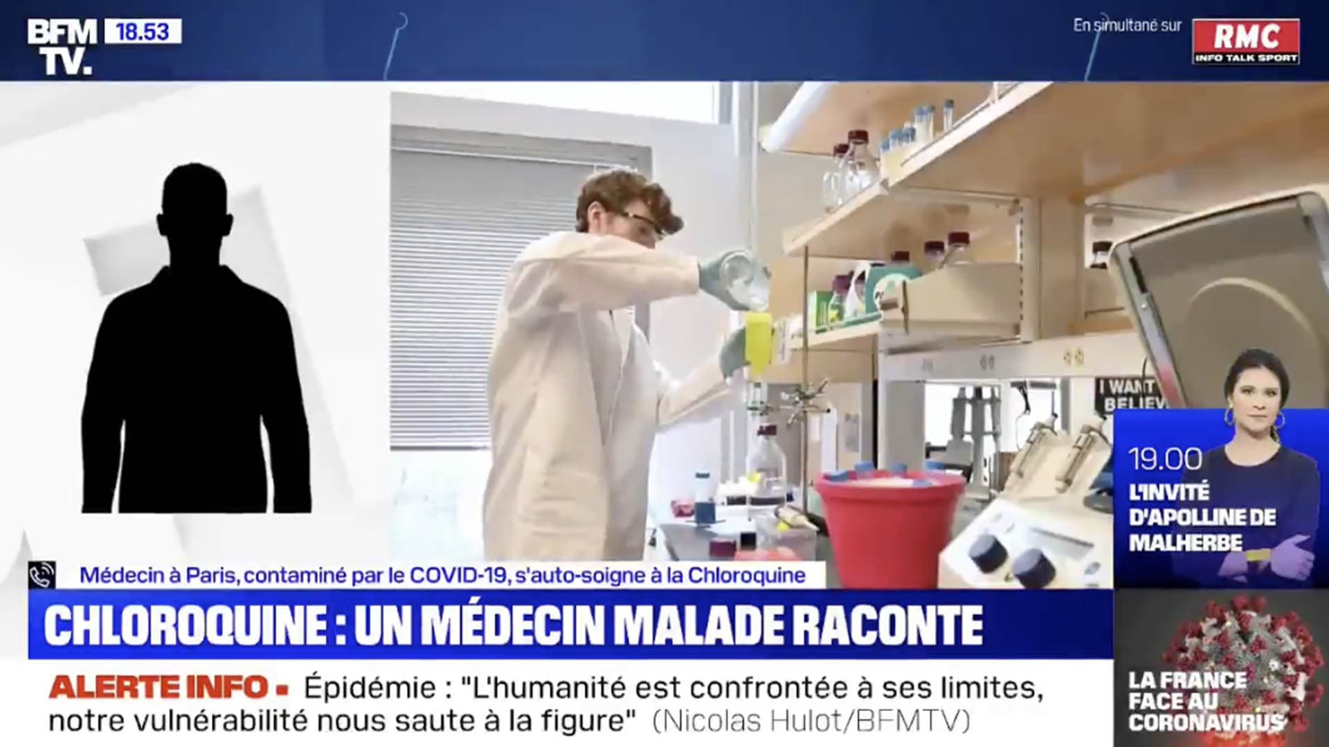 Un médecin infecté dit s'être auto-administré de la Chloroquine et s'être rétabli en 24h