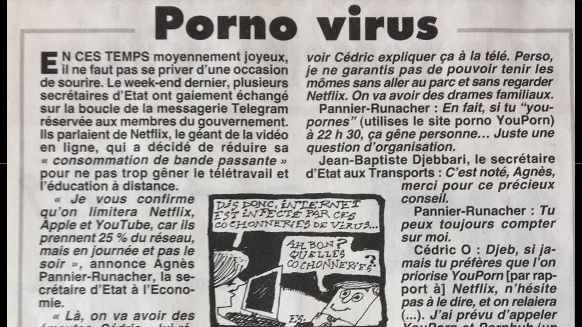 Pendant ce temps là, les ministres discutent porno en privé (Canard enchaîné)…