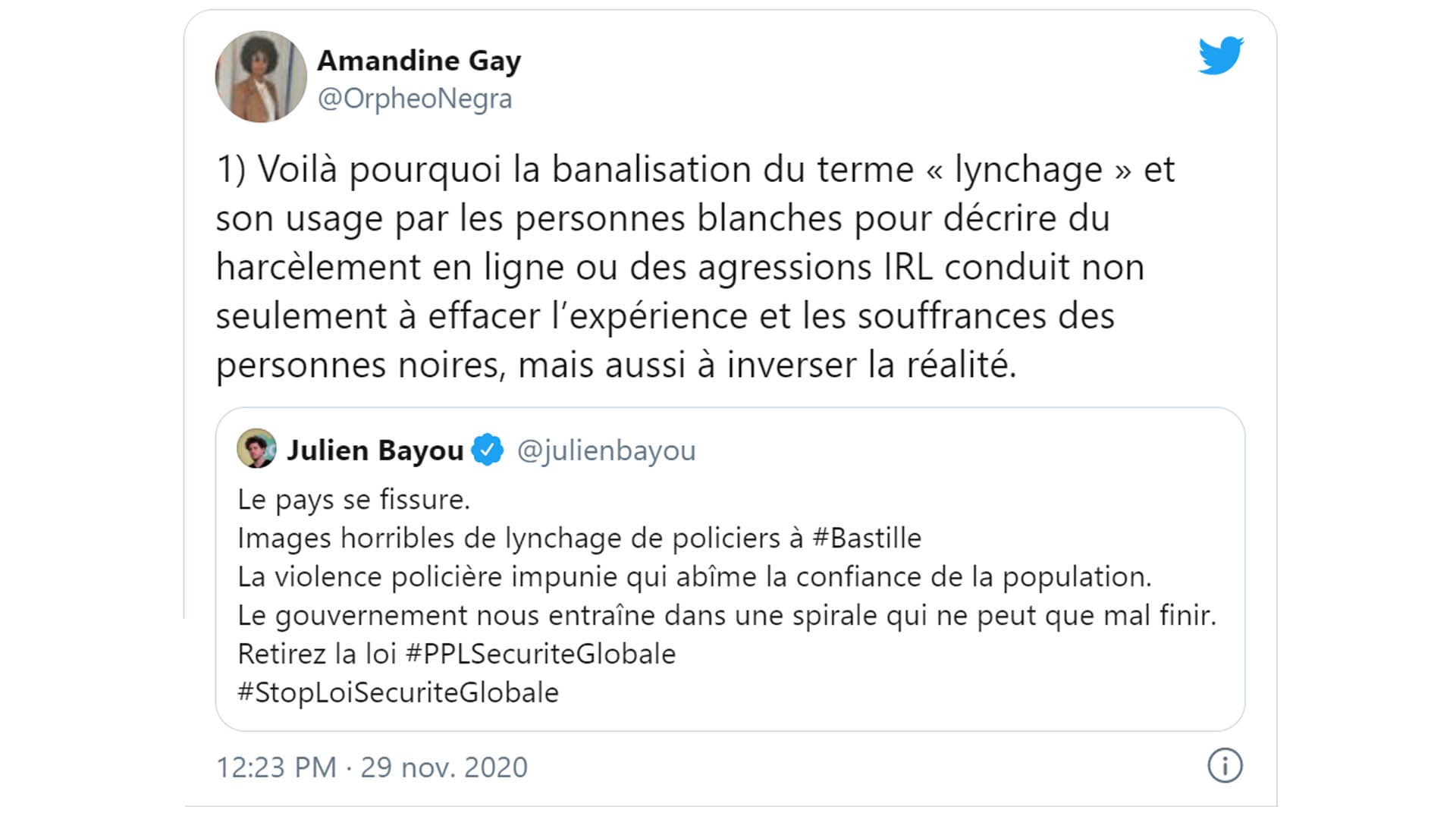 « Lynchage de policiers » : le patron d'EELV s'excuse pour ce mot « pas adapté pour une personne blanche »