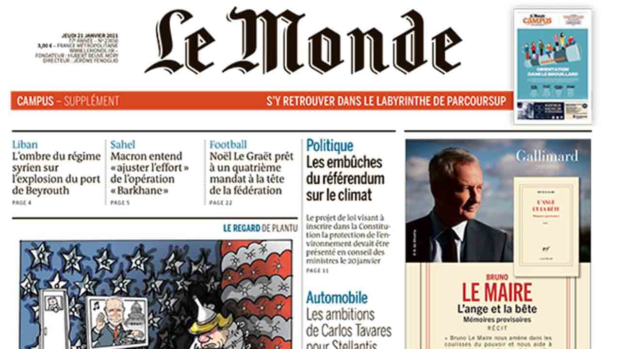 Le Monde, journal-sandwich de Bruno Le Maire