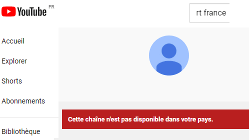 Youtube bloque RT France et Sputnik en Europe